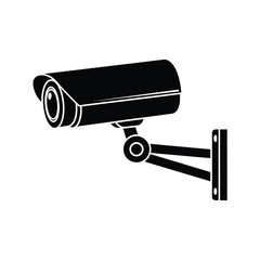 Surveillance camera icon vector graphic, security system symbol for digital applications, websites, and interfaces, representing monitoring, protection, and data privacy technology.
