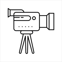 Professional video camera on a stable tripod, capturing moments and producing high-quality content for multimedia projects and cinematic experiences