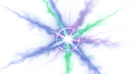 Stunning plasma ball with vibrant lightning bolts against a black background, perfect for science concepts