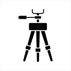 Essential professional photographic equipment black silhouette icon offering stable camera support for capturing crisp images and steady video footage in diverse environments
