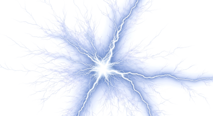 Dynamic lightning strike on black background, representing power, energy, and electrifying innovation