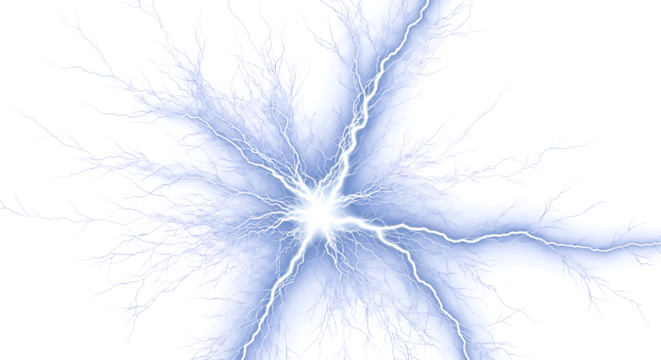 Dynamic lightning strike on black background, representing power, energy, and electrifying innovation
