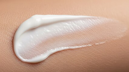 Fototapeta premium Smooth white lotion texture applied to healthy skin surface