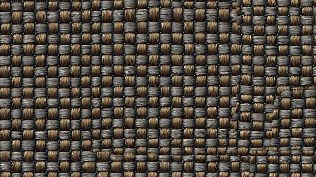 Seamless Micro Texture of Brown and Silver Woven Kevlar Material