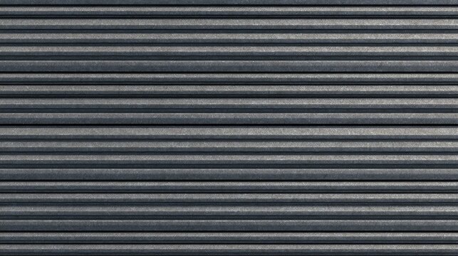 Dark Gray Ribbed Metal Panel Texture Background with Seamless Pattern