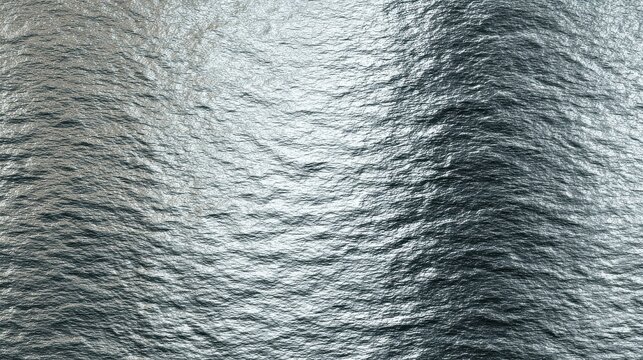 High gloss chrome metallic surface with rough rippled water like texture.