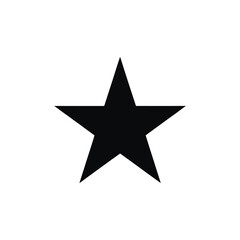 Simple black five pointed star icon on white background