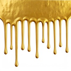 Gold paint drips cascading downwards