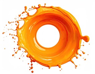 Orange paint splash in a circular ring shape