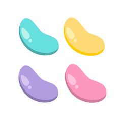 Colorful jellybean set. Sweet and tasty candy. Can be used for wallpaper and sticker