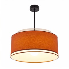 Rustic orange pendant light, double-layered shade