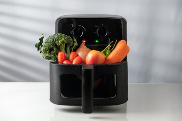 Fresh Vegetables in Air Fryer Basket