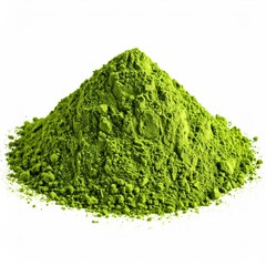 Pile of bright green powdered tea