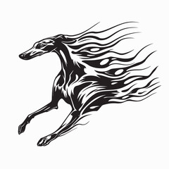 Speedy Greyhound Dog Vector Illustration isolated on white background