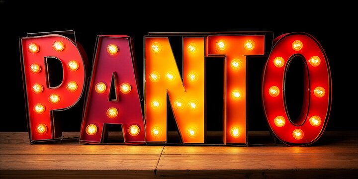 Panto Marquee Lights on Wooden Stage