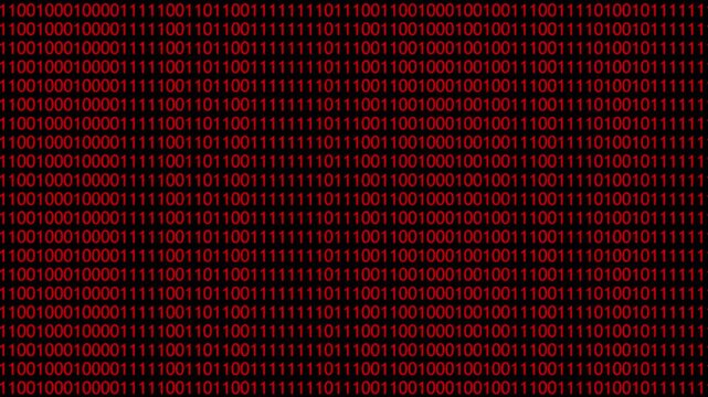 Red Binary Code Pattern on Black Background Digital Data Representation technology computer