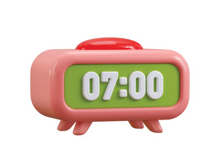 Digital clock icon 3d render concept of Time Management and Deadline or digital alarm clock icon vector illustration