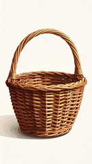 Obraz premium Wicker basket with a handle