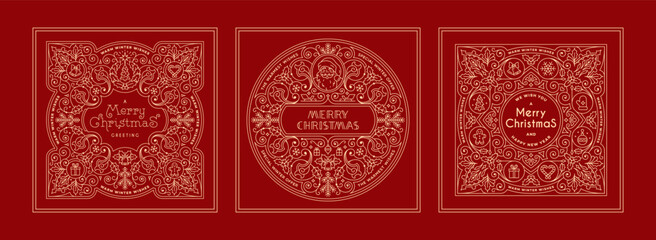 Christmas labels set