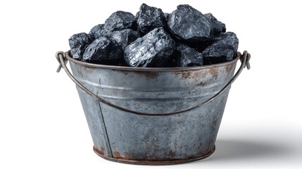 black bucket isolated on white