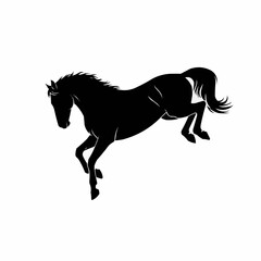 Silhouette of a Majestic Horse Leaping with Power and Grace.