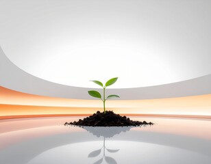 young plant, seedling, plant growth, sprout, fertile soil, abstract background, modern design, nature concept, sustainability, eco friendly, environment, clean background, minimal design, growth symbo