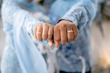 Symbol of Love and Commitment Wedding Rings on Couple's Hands