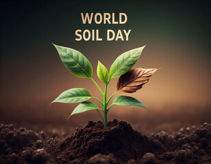 Healthy Plant Growing in Soil – World Soil Day Environmental Awareness Concept