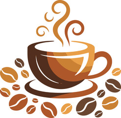 Obraz premium Coffee Icons Vector | Cafe Drink Illustration