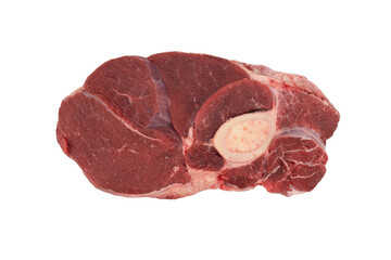 Raw fresh meat. Ribeye steak with bone isolated on white background. Ribeye fresh raw beef steak