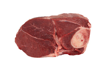 Raw fresh meat. Ribeye steak with bone isolated on white background. Ribeye fresh raw beef steak