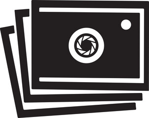 Stack of photography icons simple flat vector design element for web and mobile apps isolated on white background