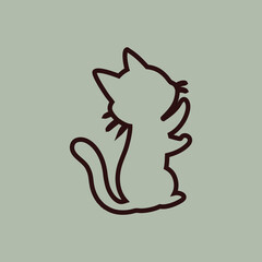 Vector art illustration of Chinese zodiac sign animals horse and cat as funny cartoon characters and symbols