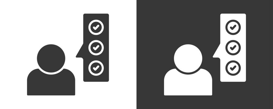 Self Assessment Icon Set Vector Collection Isolated In Black And White