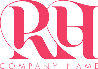 Creative Abstract Initial Letter RH Logo Design.