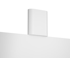 White cosmetic stick for blush on transparent background.