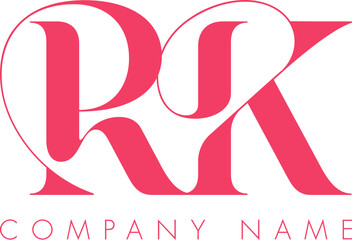 Creative Abstract Initial Letter RK Logo Design.