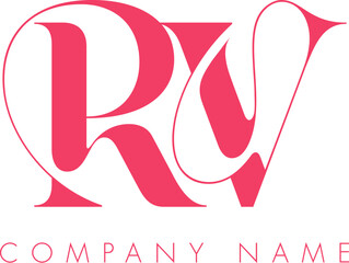 Creative Abstract Initial Letter RV Logo Design.
