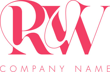 Creative Abstract Initial Letter RW Logo Design.