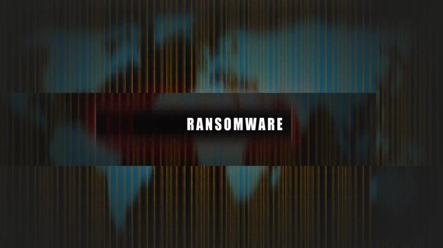Digital world map overlayed with binary code and the word Ransomware in a black box cyber security digital crime - Powered by Adobe
