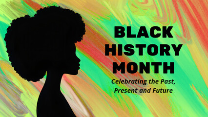 Black history month - woman silhouette on abstract background