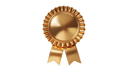Stunning gold award rosette perfect for recognizing achievement and celebrating success with flair isolated on white background