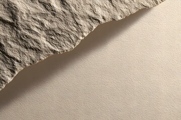 Organic stone texture on a warm beige surface with soft natural light and gentle shadows