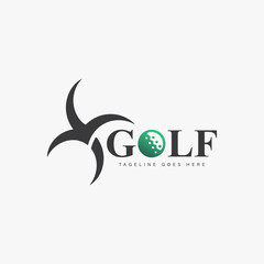 Obraz premium Golf logo design for sports tournaments and clubs focuses on simplicity, elegance, and ease of recognition.