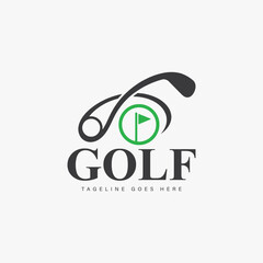 Golf logo design for sports tournaments and clubs focuses on simplicity, elegance, and ease of recognition.