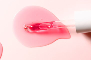 The texture of a skin serum or moisturizing gel