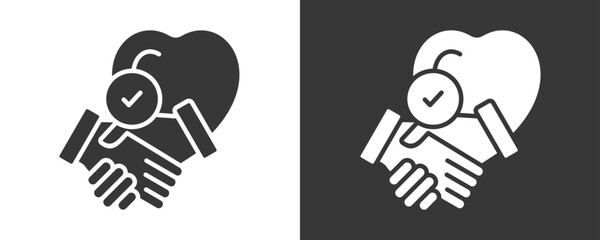 Acceptance Icon Set Vector Collection Isolated In Black And White