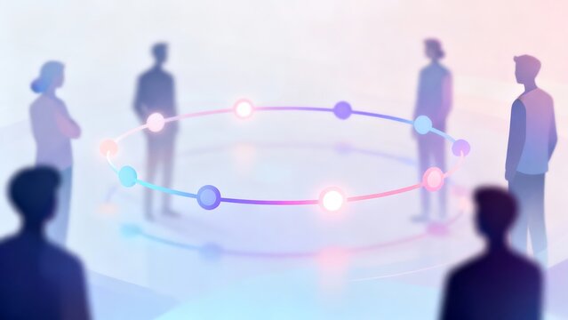 Generative AI connection between people and data networks.