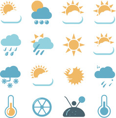 Weather Icons Vector | Forecast Color Illustration