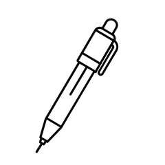 Vector outline icon of a gel pen. Gel Pen Outline Icon – Clean Minimal Line Art. 